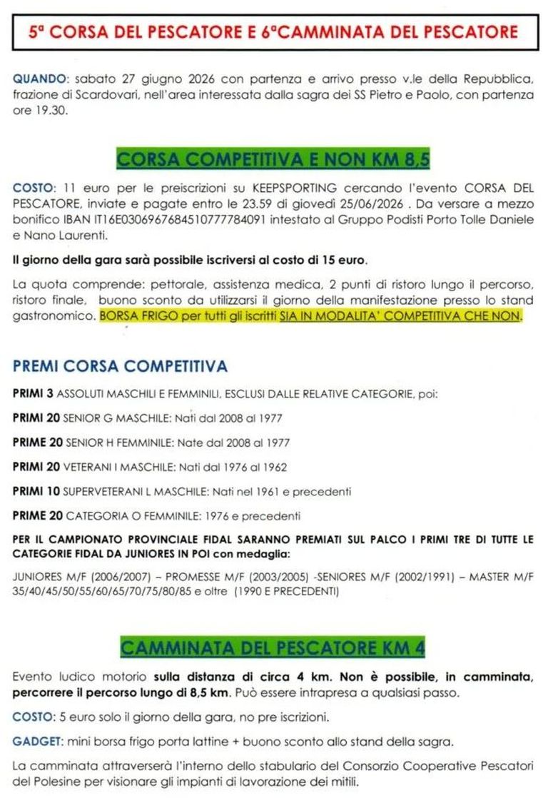 5° Corsa e 6° Camminata del Pescatore